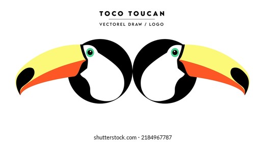 Toco toucan bird vectorel for logo and background