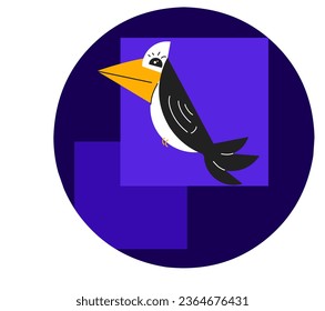 Toco Toucan creative vector with round background