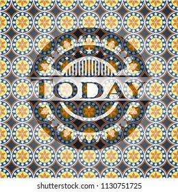 Today arabic emblem background. Arabesque decoration.