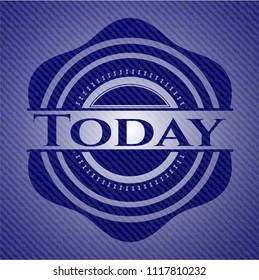Today badge with jean texture