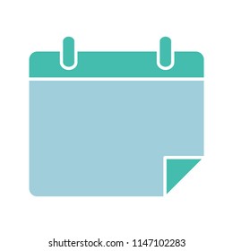 Today calendar glyph color icon. Silhouette symbol on white background with no outline. Notes. Organizer. Negative space. Vector illustration
