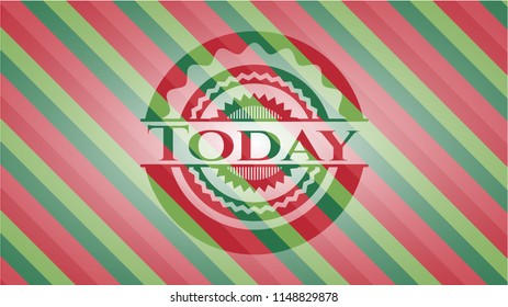 Today christmas colors emblem.