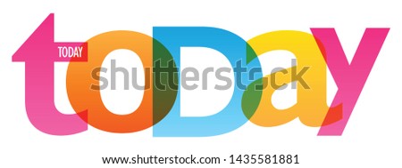 TODAY colorful vector typography banner