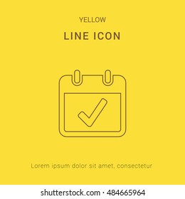 Today Cute yellow thin line icon / logo Design