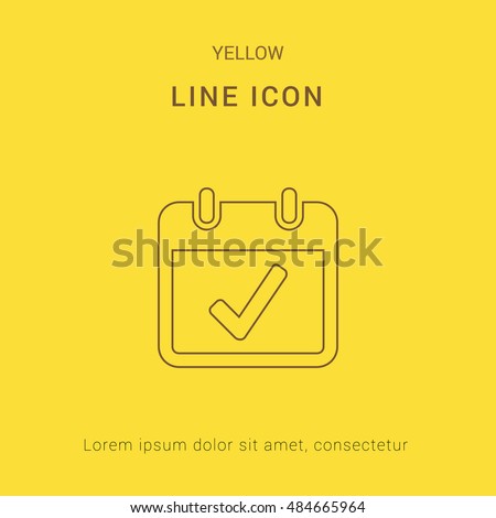 Today Cute yellow thin line icon / logo Design