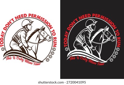 Hoy no necesito permiso para correr. Esto es conveniente para el cartel, la camiseta y los proyectos del arte del diseño.