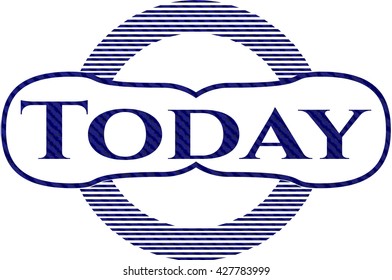 Today emblem with jean background