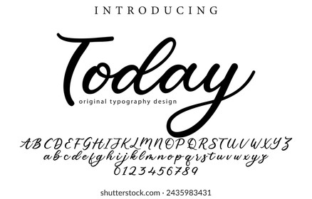 Today Font Stylish brush painted an uppercase vector letters, alphabet, typeface