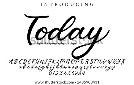 Today Font Stylish brush painted an uppercase vector letters, alphabet, typeface