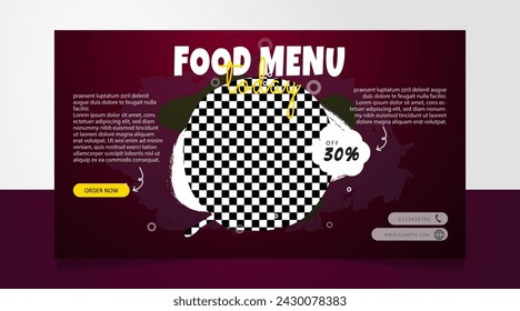 Today food menu website promotion banner design template