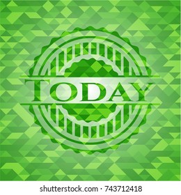 Today green mosaic emblem