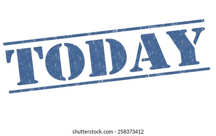 Today grunge rubber stamp on white background, vector illustration