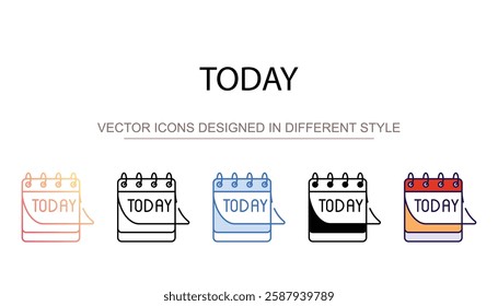 Today icon design with white background stock illustration