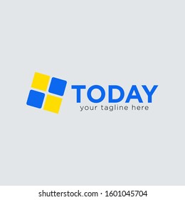 today logo. today blue and yellow logo with high resolution