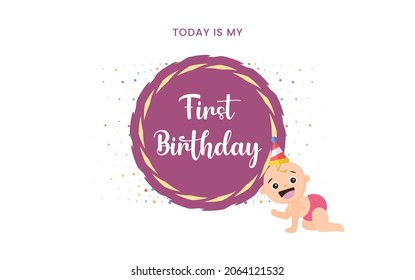
Today is my first birthday, vector illustration design

