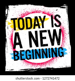 Today New Beginning Motivational Quote Stock Vector (Royalty Free ...