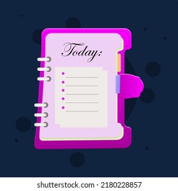 Today Note Book Sheet Icon Pink Fantasy Color Cute Colorful Cartoon For GUI Or Business , Education , E-commerce , Vector Design