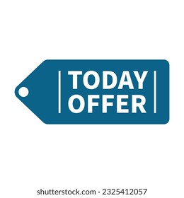 Today Offer In Blue Color And Hanging Tag Shape With White Line For Advertising
