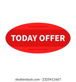 Today Offer In Red Color And Oval Shape For Promotion
