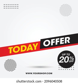 Today Offer Sale ribbon banner vector template design