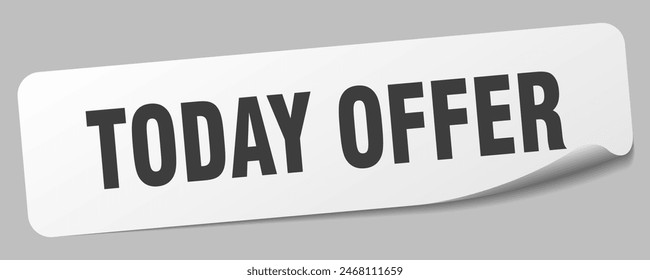 today offer sticker. today offer rectangular label isolated on white background