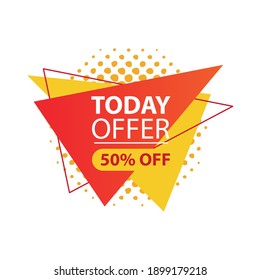 oferta de hoy en triángulos diseño de etiquetas, venta oferta compras y descuento tema Vector ilustración