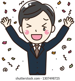 Today office gentleman has very happy because he got bonas. So he has happy and glad. This can use for advertising, poster and decorate your blog or website.