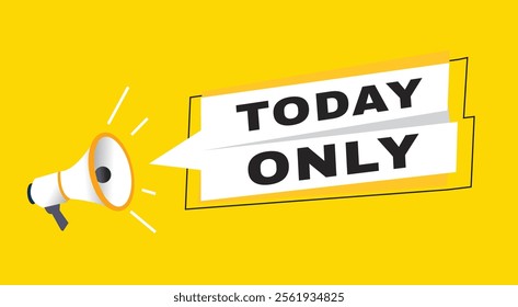 Today only banner announce flat design graphic element.  Poster or marketing sign.