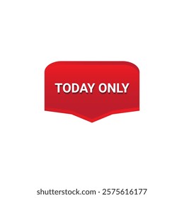 TODAY ONLY Label, Sticker, Banner, tag, for advertising, promotion, retail, website, graphic design project, app design or online store. Vector design element.