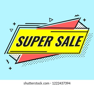 Today Only Mega Sale banner. Big super sale. Vector illustration, special offer