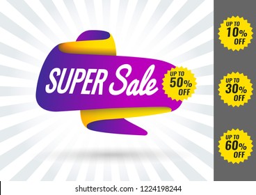 Today Only Mega Sale banner. Big super sale. Vector illustration, special offer