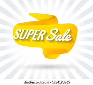 Today Only Mega Sale banner. Big super sale. Vector illustration, special offer