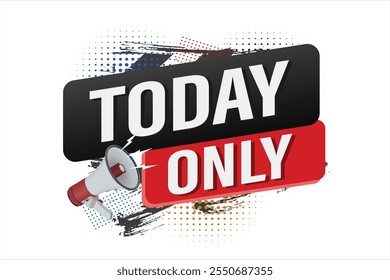 today only offer sale word mega phone concept vector illustration and 3d style, landing page, template, ui, web, mobile app, poster, banner, flyer, background, gift card, coupon, label, wallpaper

