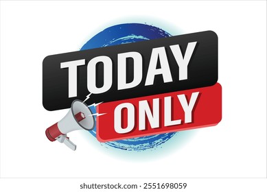 today only offer sale word mega phone concept vector illustration and 3d style, landing page, template, ui, web, mobile app, poster, banner, flyer, background, gift card, coupon, label, wallpaper

