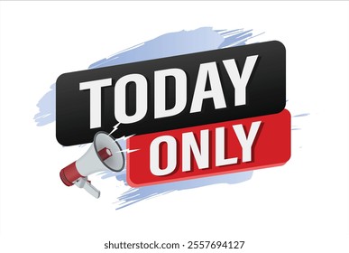 today only offer sale word mega phone concept vector illustration and 3d style, landing page, template, ui, web, mobile app, poster, banner, flyer, background, gift card, coupon, label, wallpaper

