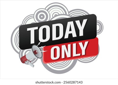 today only offer sale word mega phone concept vector illustration and 3d style, landing page, template, ui, web, mobile app, poster, banner, flyer, background, gift card, coupon, label, wallpaper

