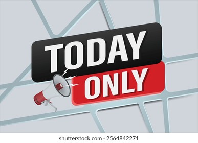 today only offer sale word mega phone concept vector illustration and 3d style, landing page, template, ui, web, mobile app, poster, banner, flyer, background, gift card, coupon, label, wallpaper

