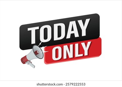 today only offer sale word mega phone concept vector illustration and 3d style, landing page, template, ui, web, mobile app, poster, banner, flyer, background, gift card, coupon, label, wallpaper

