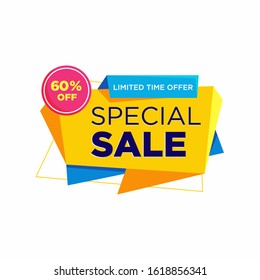 Today Only Special Sale banner. Special super sale, 60% off. Vector illustration.