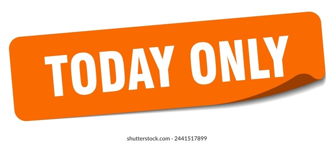 today only sticker. today only rectangular label isolated on white background