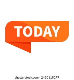 Today Orange Rectangle Ribbon Shape For Announcement Information Advertisement Business Marketing Schedule Social Media
