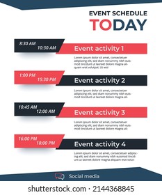 Today plan, Daily event schedule on white.