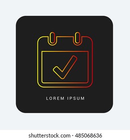 Today Red & Orange gradient attractive line thin icon / logo design