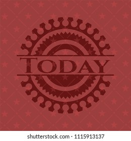 Today retro style red emblem