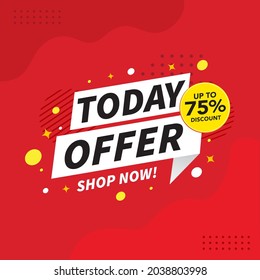Today Sale banner vector template design