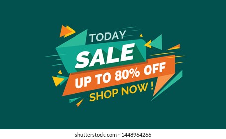 Today Sale, Colorful Sale Banner Template, Discount Sale, Promo Sale Card