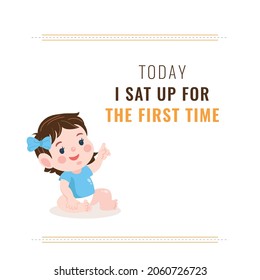 Today I sat up for the first time . Vector illustration design

