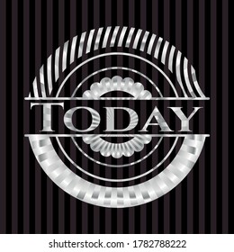 Today silvery badge or emblem. Vector Illustration. Mosaic. 