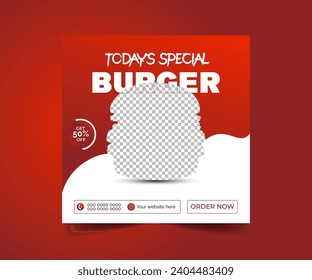 Today special burger social media template