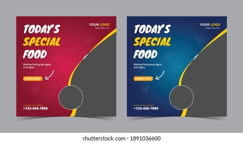 Today Special Food poster, food social media post and flyer